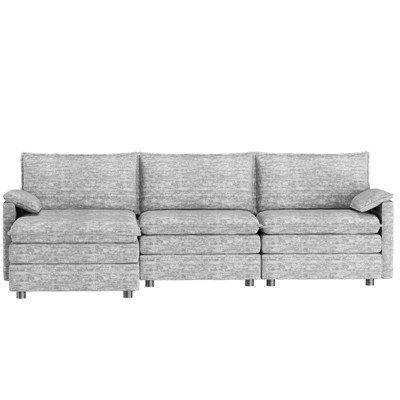 GustoWave 108'' Modular Sectional Couch, Comfy Cloud Couch with Movable Ottoman, Modern Chenille L Shaped Modular Sofa Deep Seat