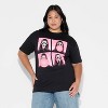 Women's Scream Bubble Boyfriend Short Sleeve Graphic T-Shirt - Black - 2 of 3