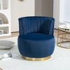 Lyngins Velvet Barrel Swivel Accent Chairs,Upholstered Arm Chairs for Living Room,Bedroom - 2 of 4