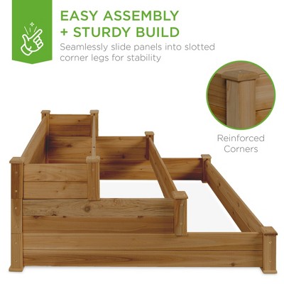 Acorn Brown 3-Tier Fir Wood Raised Garden Bed Planter