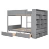 Grungis Full over Full Loft Bed With 2 Drawers and Multi-Layer Cabinet,Modern Bunk Bed with Ladder and Guardrails,Loft and Bunk Bed for Bedroom - 4 of 4