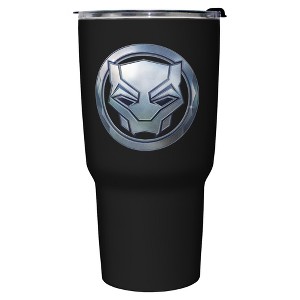 Black Panther: Wakanda Forever Vibranium Panther Logo Stainless Steel Tumbler w/Lid - 1 of 3