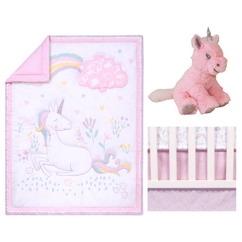 Sammy &#38; Lou Sweet Unicorn Baby Nursery Crib Bedding Set - 4pc, 1 of 11