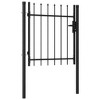 vidaXL Fence Gate Single Door with Spike Top Steel 39.4"x39.4" Black - 2 of 4
