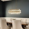 ALOADECOR Modern Antique Brass Round Tiered Chandelier Dimmable Crystal Dining Room Lights - 2 of 4