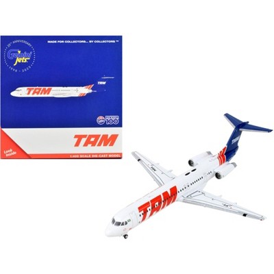 Fokker F100 Commercial Aircraft "TAM Linhas Aereas" White with Blue Tail 1/400 Diecast Model Airplane by GeminiJets
