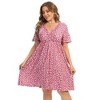 LXT-Plus Size Summer Dress A-Line Swing Floral Party Midi Dresses - 2 of 4