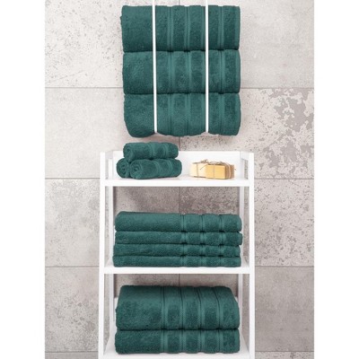 Teal Turkish Cotton 4-Piece Luxury Bath Towel Set