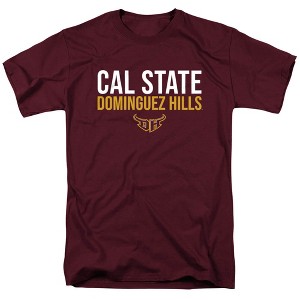 Men's California State University Dominguez Hills Official Stacked Adult T-Shirt Maroon - 1 of 4