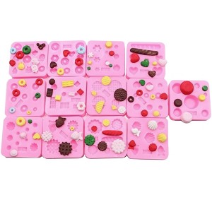 Aoibox Mini Silicone Molds for DIY Cake Fondant Biscuit Cookies Sugar Pudding Chocolate Hard Candies Dessert Candle Decor - 1 of 4