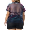 Agnes Orinda Women's Plus Size Concert Carnival Drop Shoulder Sheer Mesh Top - image 4 of 4