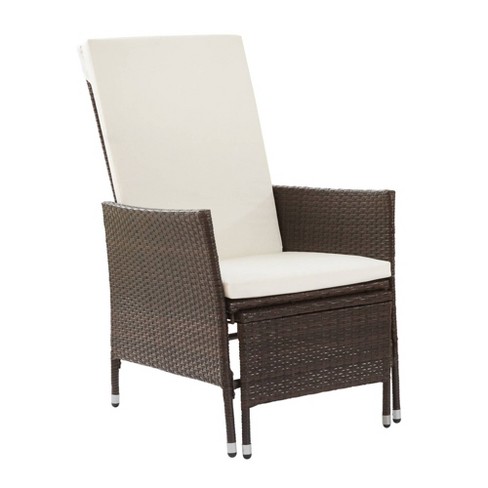 Patio Chair With Pull Out Ottoman Cushions Brown White Peaktop Target - Patio Chairs With White Cushions