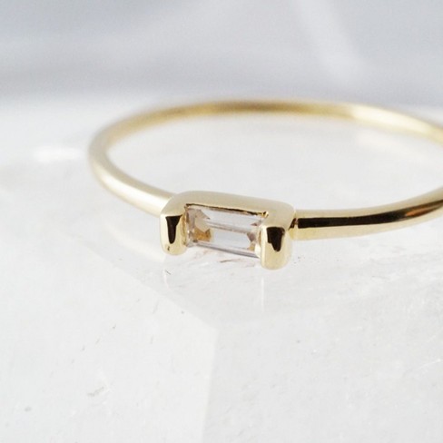 Crystal Baguette Ring in Gold, Rose Gold, Silver - Honeycat - image 1 of 4