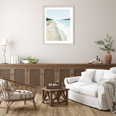 Crash Into Me II Seaside Watercolor Wood Framed Wall Art