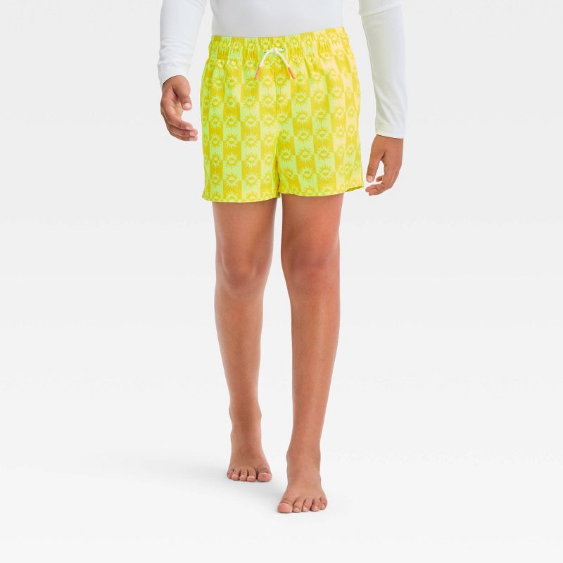 Boys&#39; Sun Printed Swim Shorts - art class&#8482; Yellow, 1 of 5