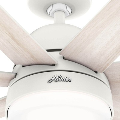 60" Matte White Smart Ceiling Fan with LED Light and Remote