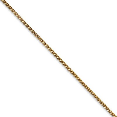 Black Bow Jewelry 1.4mm, 14k Yellow Gold Diamond Cut Solid Spiga Chain Necklace