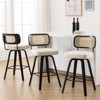 Bekrvio 26"/29” Swivel Bar Stools Set of 3, Upholstered Faux Leather Barstools with Back, Bar Chairs Island Stools for Kitchen Counter - 2 of 4