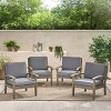 Christopher Knight Home Peyton Outdoor Acacia Wood Club Chairs with Water-Resistant Cushions (Set of 4) - 2 of 4