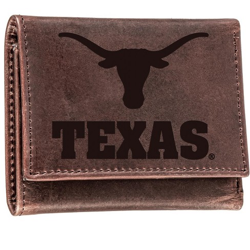 Evergreen University Of Texas Crazy Horse Collection Tri-fold Wallet ...