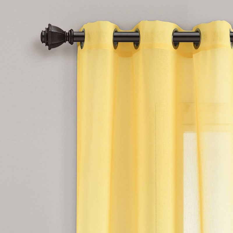 2pk 38&#34;x84&#34; Sheer Umbre Fiesta Curtain Panels Yellow/Gray - Lush D&#233;cor, 3 of 7