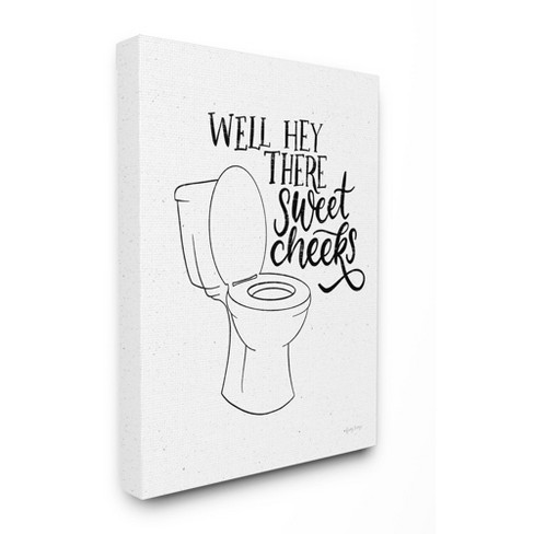 Stupell Industries Hey There Sweet Cheeks Toilet Bathroom Joke Word Pun - image 1 of 3