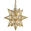 Claxy Moravian Star Pendant Chandelier Seeded Glass Gold Light 13 Inches - 3 of 4