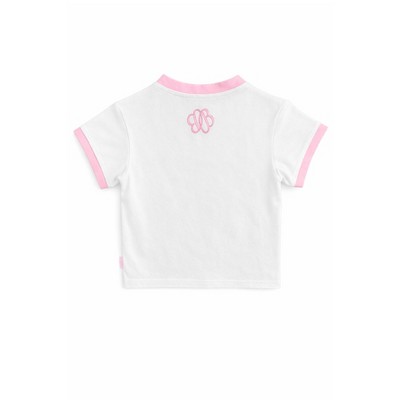Bits & Bows Kids Girls' Pink Seersucker Pocket Crewneck T-Shirt, White 5/6 — фото 3