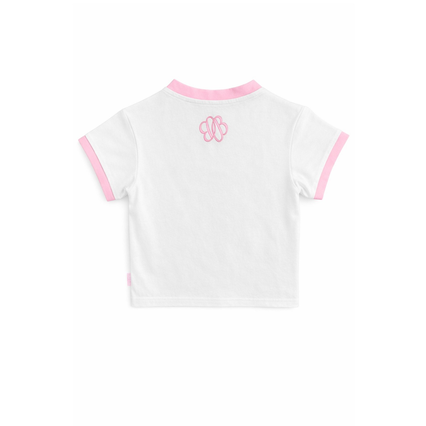 Футболка Bits & Bows Pink Seersucker Pocket Crewneck T-Shirt, White 5/6 для девочек, цвет: Розовый — фото 3