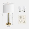ROTTOGOON 22 inches Set of 2 Table Lamps, Modern Bedside Lamp with Touch Control, 3-Way Dimmable, USB Ports, Fabric Cream Shade, LED Bulbs Included - 2 of 4