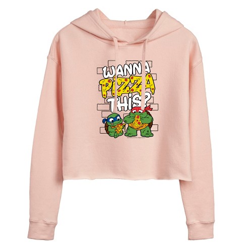 Women's - Teenage Mutant Ninja Turtles Mutant Mayhem - Wanna Piece of This Cropped Graphic Hoodie - image 1 of 2