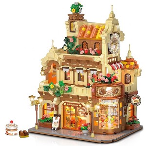 Hogokids City Bakery Cafe House Building Set 1289 PCS Baking Shop Building Block Toy for Kids Aged 8+ - 1 of 4