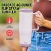 BUILT 40 Ounce Double Wall Stainless Steel Cascade Tumbler with Flip Up Straw Lid and Handle, Hot or Cold Tumbler - 2 of 4