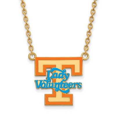 Black Bow Jewelry 14k Yellow Gold Plated Sterling Silver Tennessee Volunteers NCAA Necklace 18 Inch