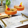 Viski Meridian Vintage Coupe Glasses Set of 2 - Champagne Glass, Art Deco Ripple Glassware Design, 8oz Gold Rimmed Stemmed Crystal Drinking Set, Clear - 2 of 4