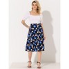 Allegra K Women's Chiffon Summer Vintage Floral Print A-Line Midi Skirts - 2 of 4