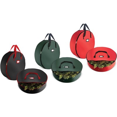 OSTO Christmas Wreath Storage Bag Holder, Tear-Resistant 420D Oxford, Year-Round Artificial Wreaths Storage Protection 2-Pack