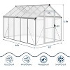 Acekool 6x10FT Aluminum Greenhouse - Polycarbonate Panels, Roof Vent & Sliding Door for Outdoor Gardening - 4 of 4