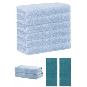 REGALWOVEN Absorbent Solid Bath Hand Face Cloths Cotton Towels 3 Piece Sets - 1 of 4