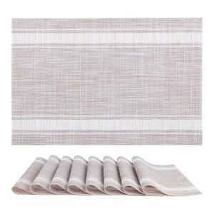 Unique Bargains Vinyl PVC Waterproof Wrinkle-resistant Non-slip Placemats 8 Pcs - 1 of 4