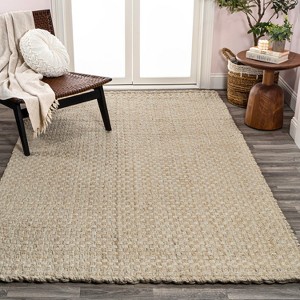 Estera Hand Woven Boucle Chunky Jute Indoor Area Rug - JONATHAN Y - 1 of 4