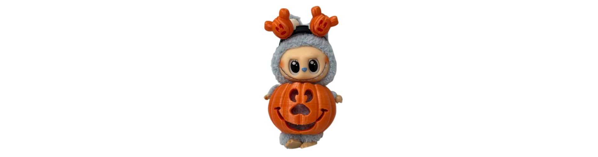 Mickey Pumpkin Plastic Halloween Costume for 17.5 cm Labubu Dolls
