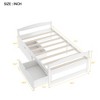 SeaCamel White Twin Size Wood Platform Bed with Guardrail & 2 Storage Drawers - No Box Spring Needed, Sturdy Slat Support for Bedroom, Kids Room - 3 of 4