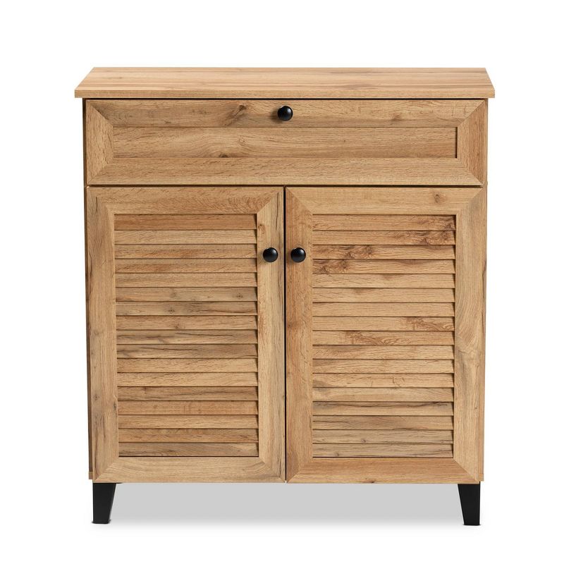 Coolidge Wood 1 Drawer Storage Cabinet Oak Brown - Baxton Studio, 4 of 14