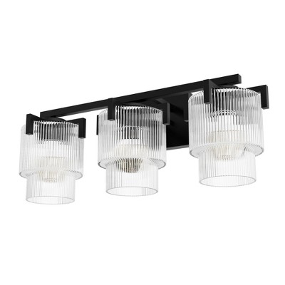 Hunter Fans 8.3" Ontario Wall Light Matte Black 3 Light Bath Vanity
