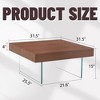 Kumasinova Square/Rectangle Coffee Table,Wood Coffee Table with MDF Tabletop an Tempered Glass Legs,Center Table for Living Room,Bedroom - 2 of 4
