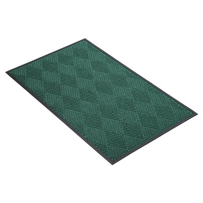 Dark Green Solid Doormat - (4'x6') - HomeTrax: Indoor & Outdoor Floor Mat, Low Pile, Rubber Backing, Utility Rug by Notrax