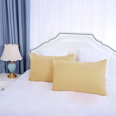 2 Pcs 14"x20" 1800 Series Soft Brushed Microfiber Envelope Pillow Cases Yellow - PiccoCasa