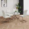 Sapphtopaz Modern Simple Dining Chairs Set, Faux Leather Padded Seat Kitchen Chairs with Chrome Metal Legs for Dining Room, Kitchen - 4 of 4