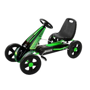 Hauck Cyclone Junior Racing Go Kart with 12 Inch Rims, Race Style Pedals, and 8 Ball Brake, Lime Green - Ride On Toy for Kids Ages 4 to 8 Years - 1 of 4